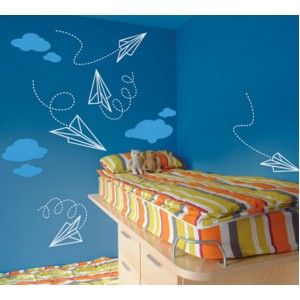 Декорация за стена | Детска стая  | Ракети в облаците