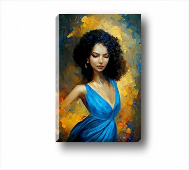 Жена в синя рокля CP_7100301