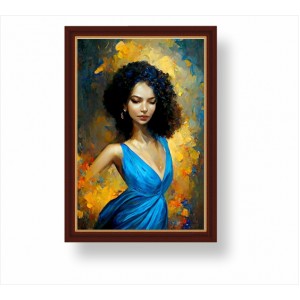 Жена в синя рокля FP_7100301