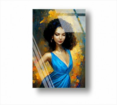 Жена в синя рокля GP_7100301