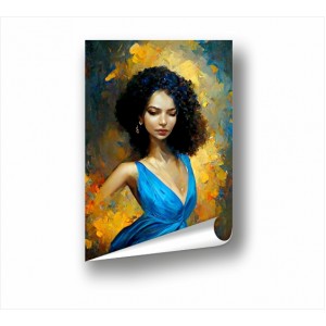 Декорация за стена | Портрети PP | Жена в синя рокля PP_7100301
