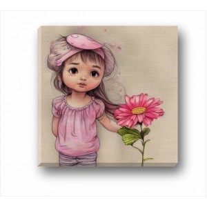 Декорация за стена | Детски | Момиче с цвете  CP_7400101
