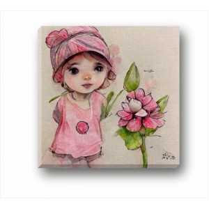 Декорация за стена | Детски CP | Момиче с цвете  CP_7400102