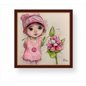 Декорация за стена | Детски FP | Момиче с цвете FP_7400102