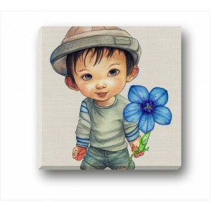 Декорация за стена | Канава | Момче с цвете CP_7400202