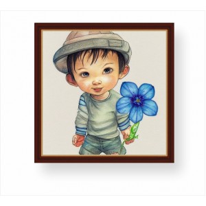Декорация за стена | Детски FP | Момче с цвете FP_7400202