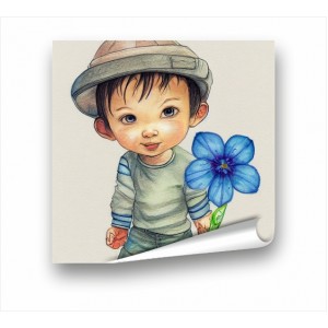 Декорация за стена | Детски PP | Момче с цвете PP_7400202