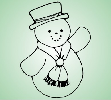 Снежен човек 3, С шапка и шал