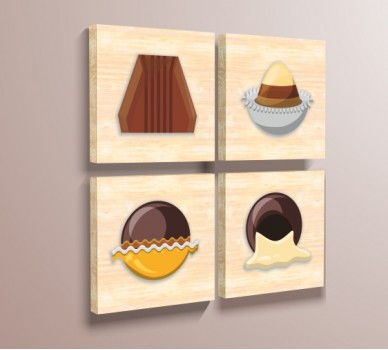 Шоколадови бонбони - комплект от четири